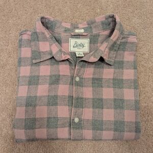 Bixby Nomad Pink and Gray Checkered Slim Fit Button Down Shirt